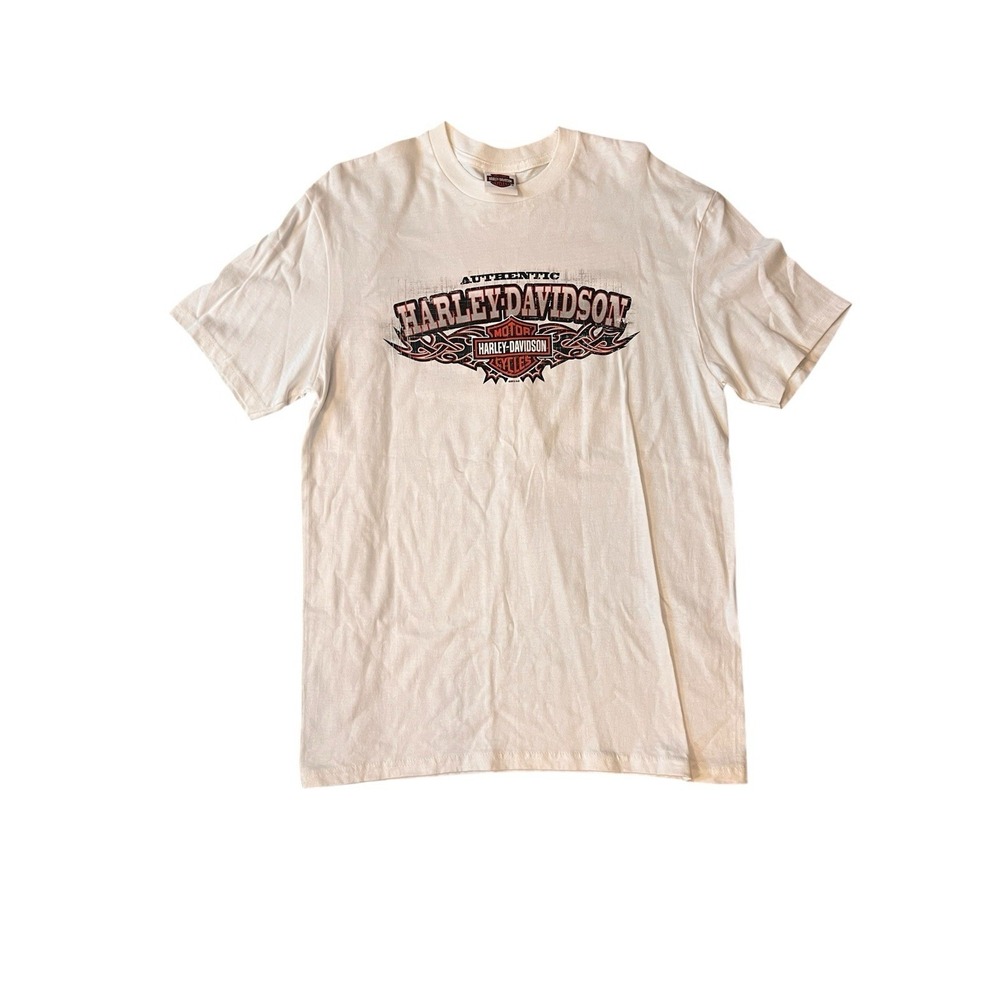 Harley Davidson Panama City Beach FL T-Shirt Mens Sz L White Double Side